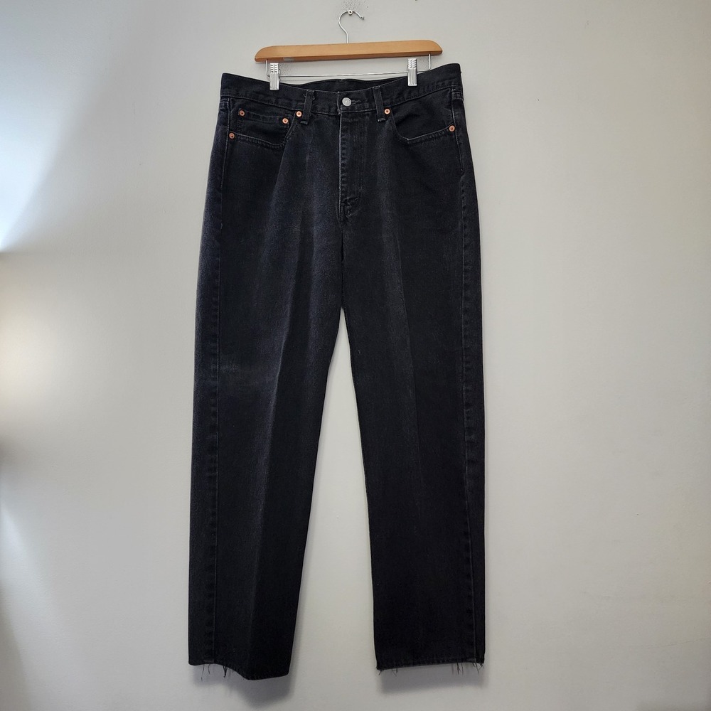 Levis 550 Regular Jeans Mens 36x34 Black Dark Denim Straight Classic